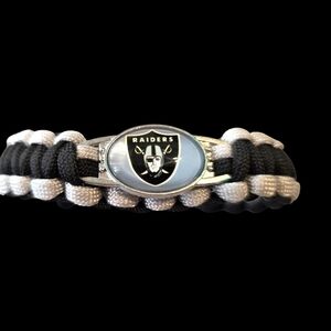 Las Vegas Raiders Black and Gray Paracord Bracelet